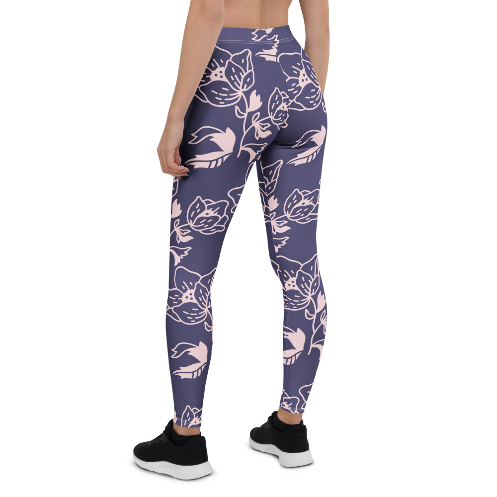 Yoga , fitness, sport, black,floral Leggings