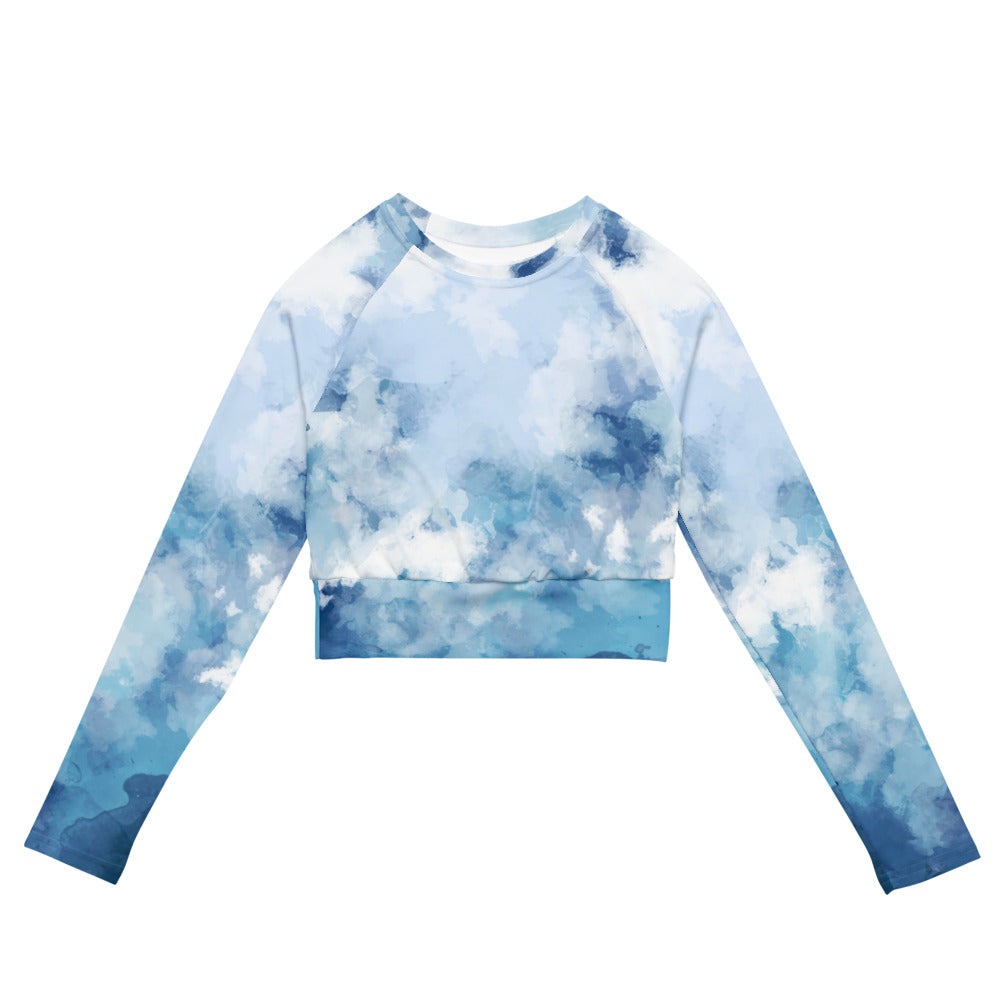 Blue light long-sleeve crop top
