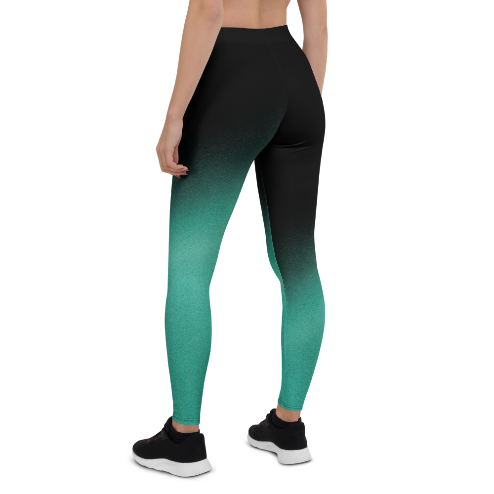 Yoga fitness, sport black green Leggings