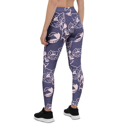 Yoga , fitness, sport, black,floral Leggings