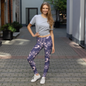 Yoga , fitness, sport, black,floral Leggings