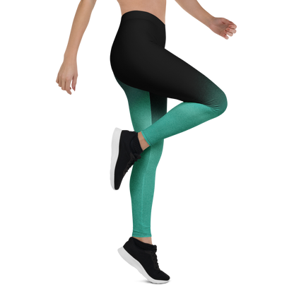 Yoga fitness, sport black green Leggings